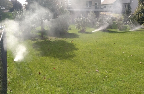 Sprinklers malfunctioning on a lawn