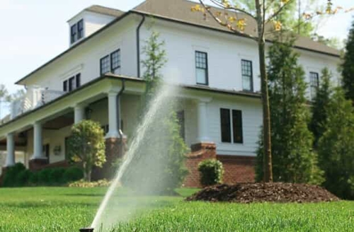 Sprinkler in Front of House