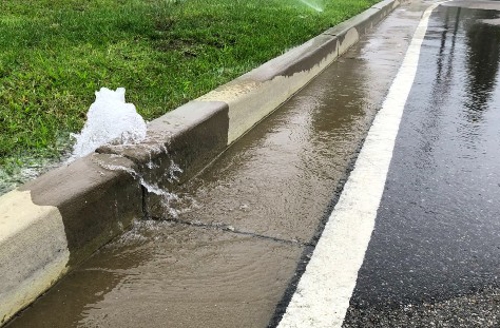 damaged irrigation system