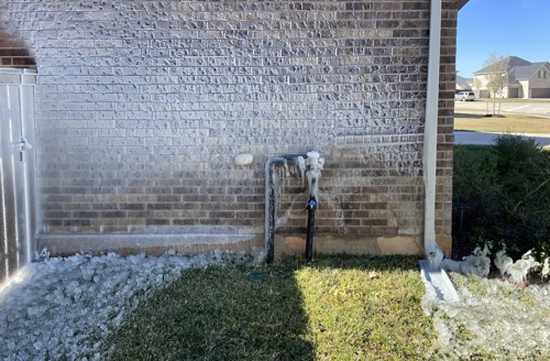 frozen backflow pipe