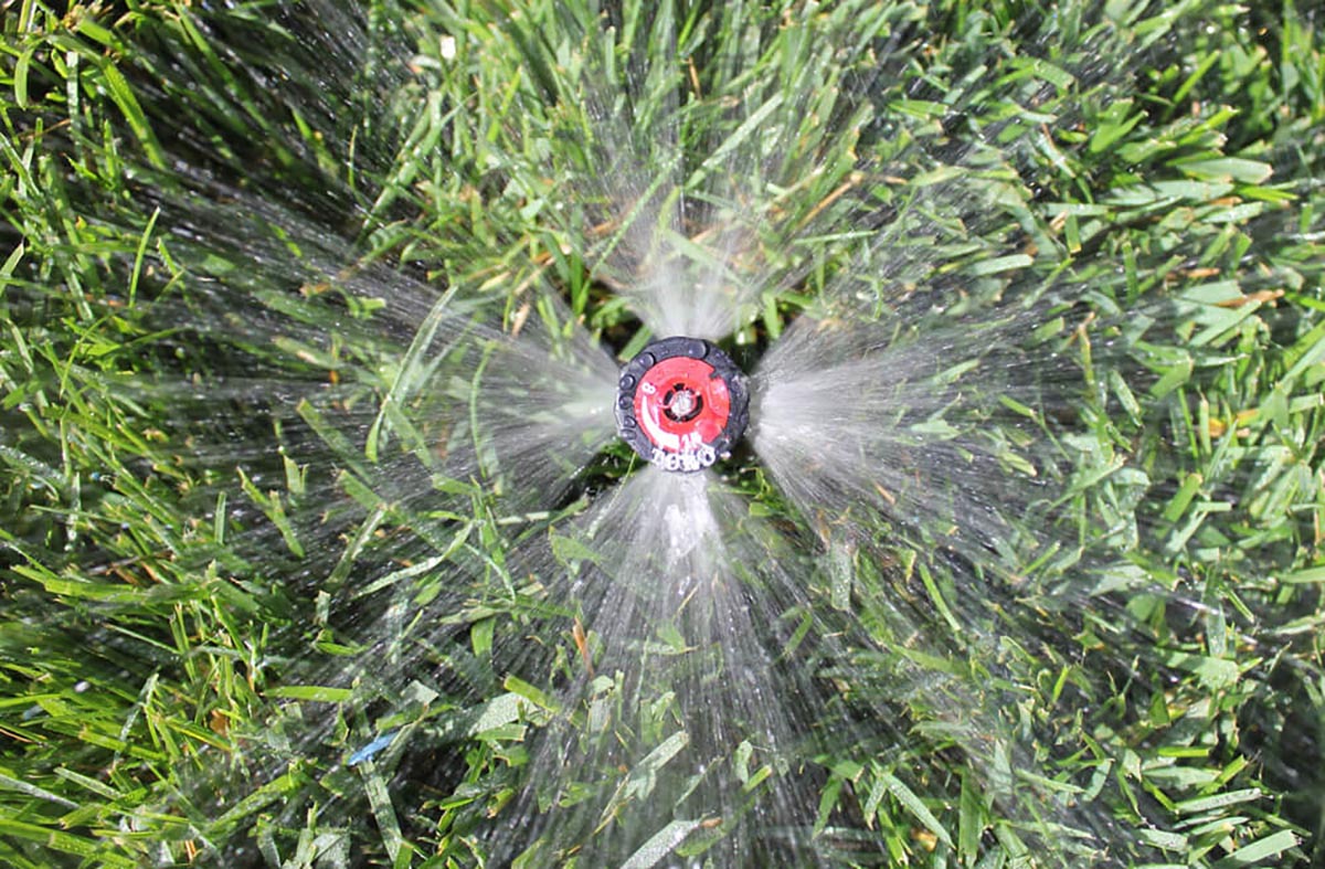 Sprinkler head running water