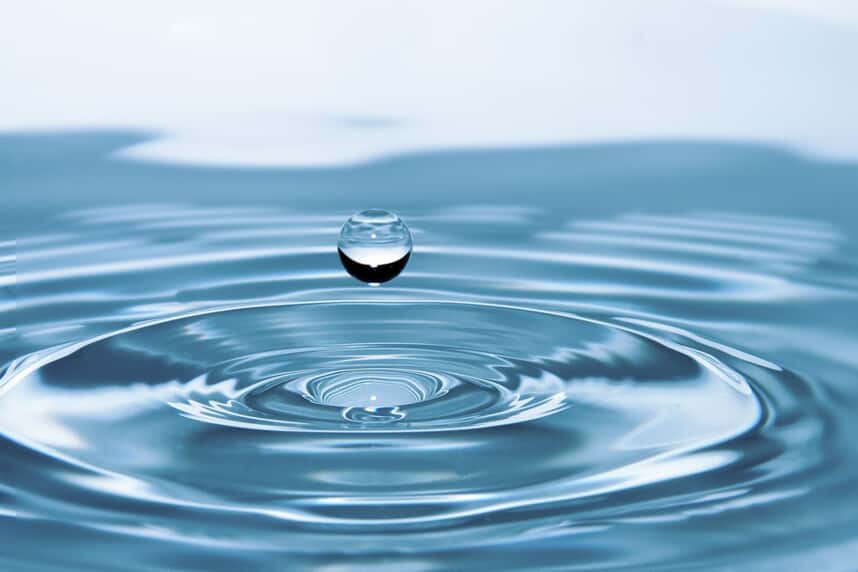 water drop with water ripples 