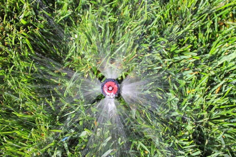 sprinkler head with water 