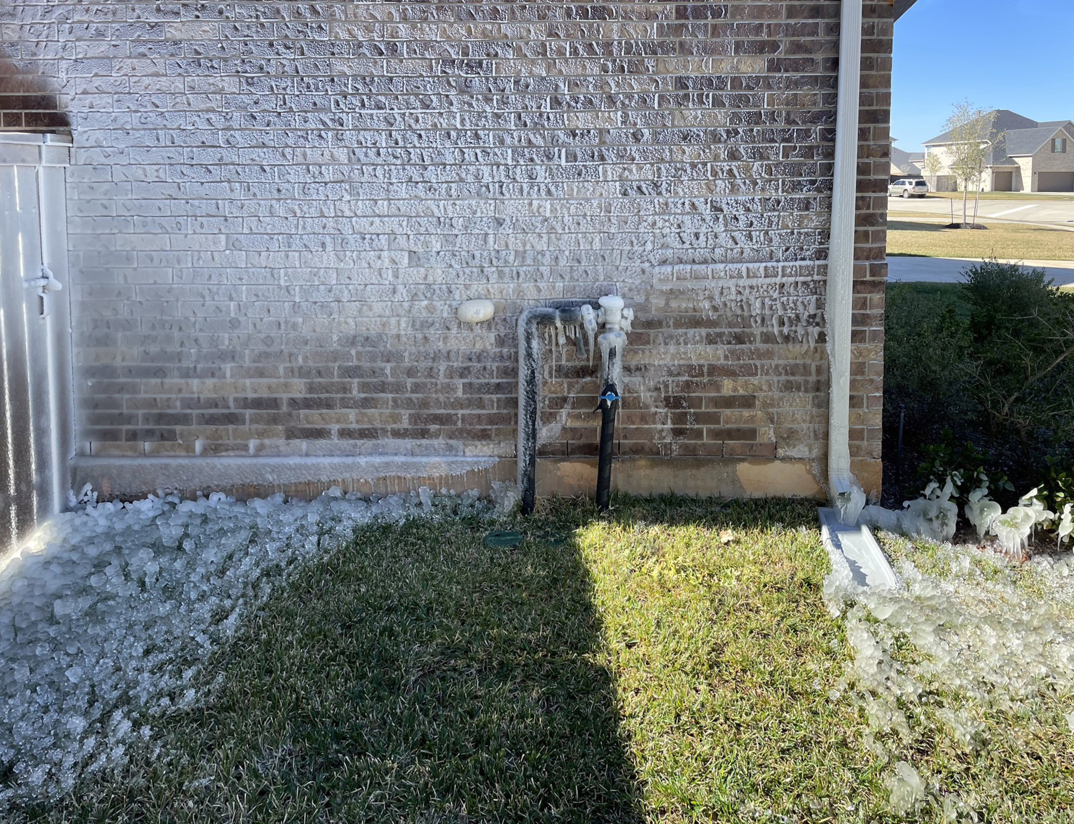 frozen backflow pipe